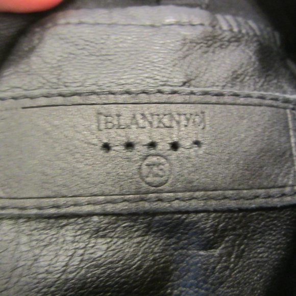 BLANK NYC JACKET/SWEATER BLACK FAUX LEATHER/KNIT SHELL - Picture 7 of 9